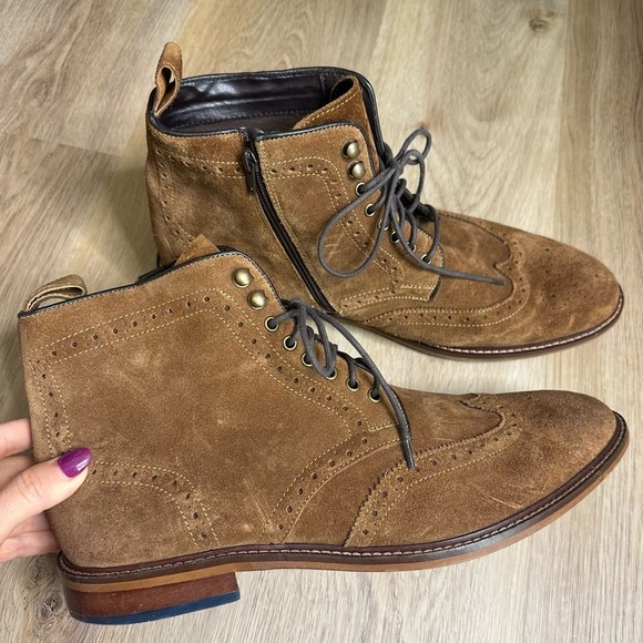 Steve Madden P-Soren Brown Suede Lace Up Boots size 13 - Picture 1 of 10